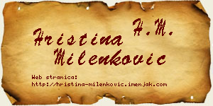 Hristina Milenković vizit kartica